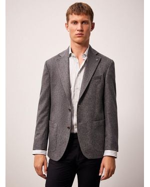 Jack Victor Brushed 100% Cashmere Blazer - Grey