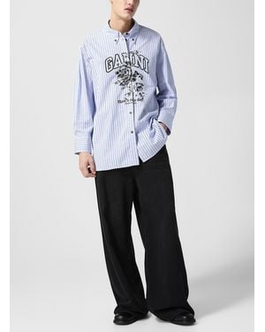 Ganni Faded Black Wide - White