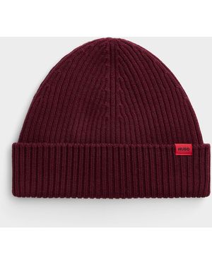 HUGO Xola Ribbed Tuque - Red