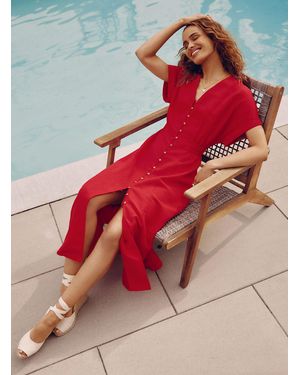 Contemporaine Touch Of Linen Button - Red