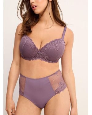 Miiyu Carina Lace Balconette Bra - Purple