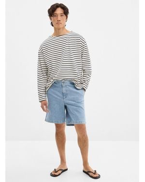 Le 31 Soft Denim Bermudas Inseam: 7" - Blue