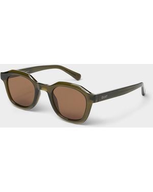 Quay Roll Film Rounded Square Sunglasses Moss - Multicolour