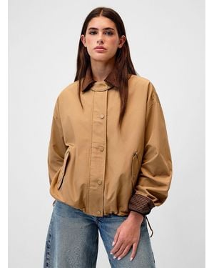 Twik Corduroy Collar Twill Jacket - Blue