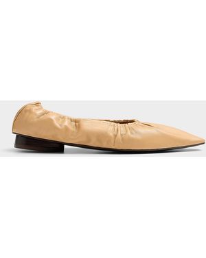 Flattered Isa Draped Leather Ballet Flats Women - Natural
