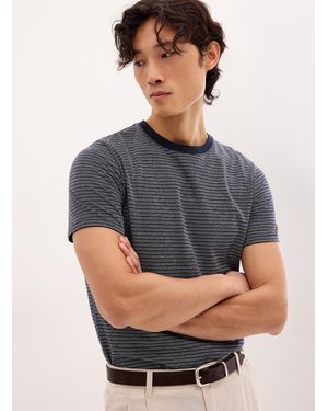 Lindbergh Piqué Jacquard Stripe T - Grey
