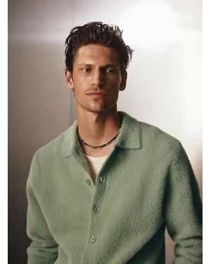 Le 31 Fuzzy Knit Polo - Green