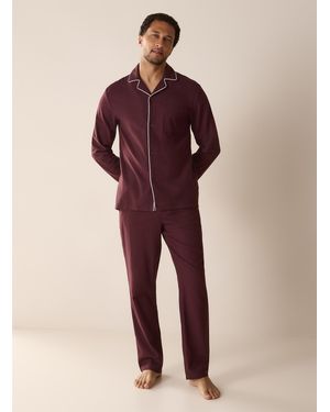 Le 31 Solid Soft Flannel Pyjama Set - Red