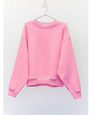 Twik Crew Neck Fleece Sweatshirt Relaxed Fit - Pink