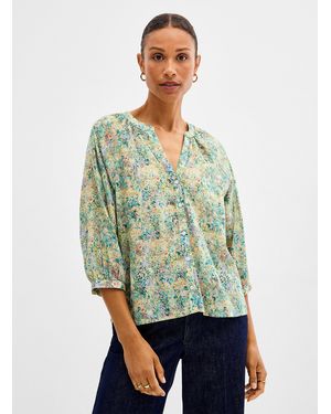 Contemporaine Printed Puff - Green