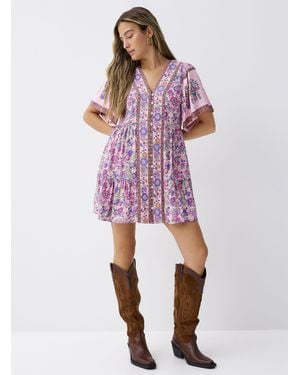 Twik Antique Flowers Buttoned Dress - Red