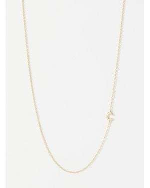 Midi34 Alpha Minimalist Necklace - White