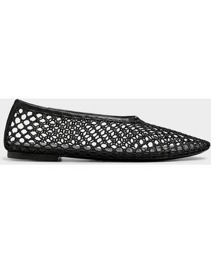 STAUD Alba Mesh Ballet Flats Women - White
