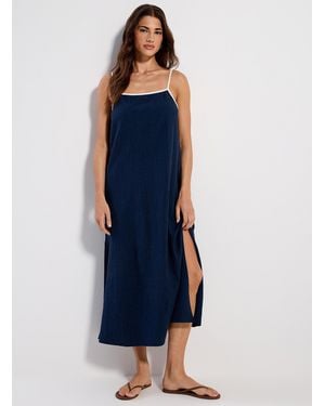 Simon's Crinkled Maxi Dress - Blue