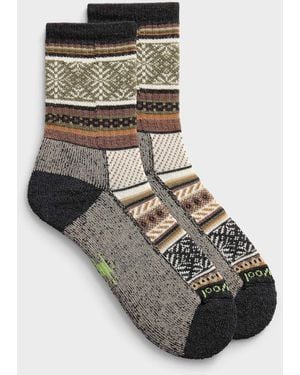 Smartwool Fair Isle Merino Crew Socks Everyday Cozy - Black