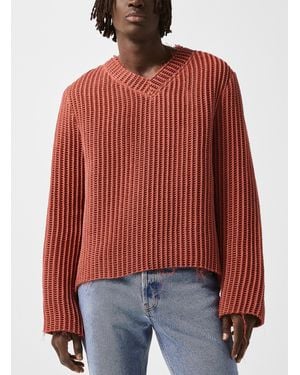 Séfr Agustin Waffled Sweater - Red