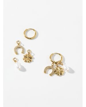 Simon's Good Luck Charm Hoops - Metallic