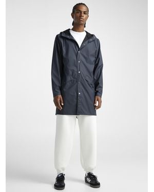 Rains Long Minimalist Raincoat - Blue