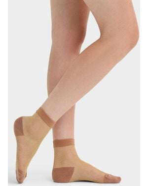 Simon's Shimmery Sheer Ankle Socks - Natural