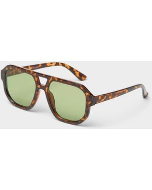Simon's Balboa Square Aviator Sunglasses - Grey