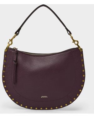 Isabel Marant Oskan Small Grained Leather Handbag - Purple