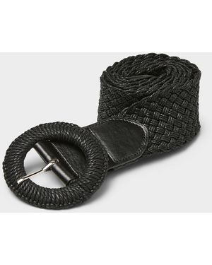 Simon's Basketweave Wide Belt - Black