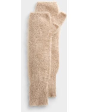 Simon's Pure Brushed Cashmere Wrist Warmers - Natural