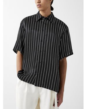 Louis-Gabriel Nouchi Vertical Stripes Loose Shirt - Black