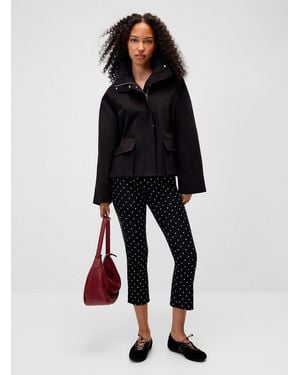 Twik Stand Collar Boxy Jacket - Blue