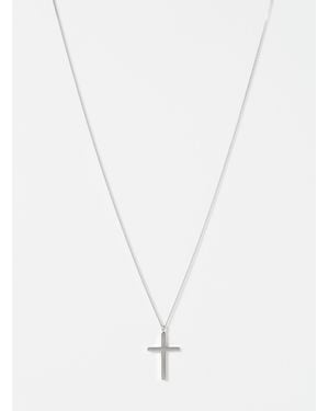 Pilgrim Minimalist Cross Pendant Necklace - White