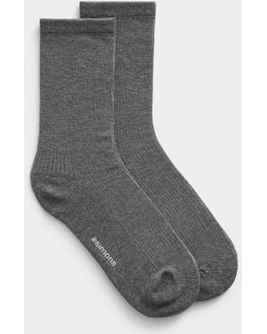 Simon's Finely Ribbed Socks - Grey