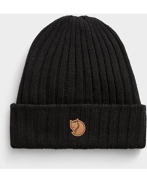Fjallraven Byron Pure Wool Cuff Ribbed Tuque - Black