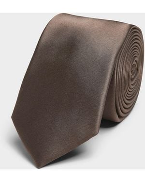 Le 31 Coloured Satiny Tie - Brown