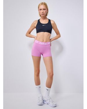 Nike Pro Logo Waist Compression Biker Short 3" Length - Pink