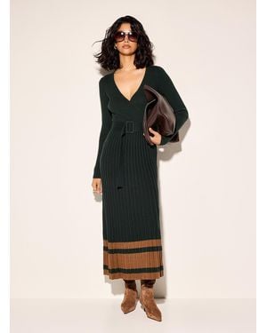 Icône Belted Crossover Knit Dress - Natural