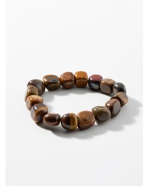 Simon's Large Natural Stone Bracelet - Brown