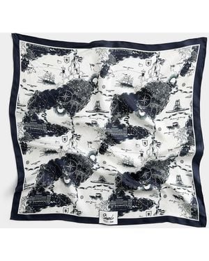 Simon's A Grand Voyage Pure Silk Scarf Our History, Our Heritage Collection Unisex - Metallic