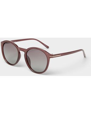 Simon's Kim Polarized Round Sunglasses - Brown