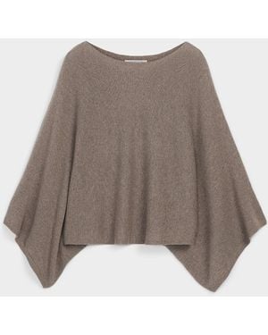 Contemporaine Luxurious Wool And Cashmere Poncho - Natural