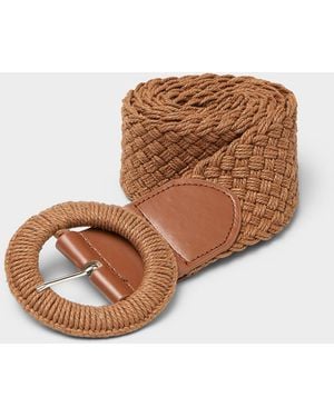 Simon's Basketweave Wide Belt - White