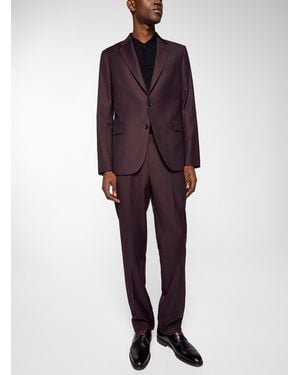 Paul Smith Burgundy Pure Wool Suit - Red