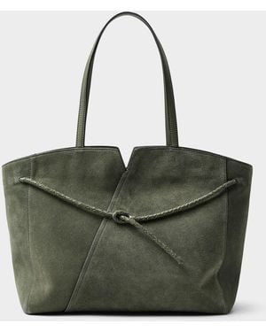 BOSS Revers Large Sage Suede Tote Bag - Green