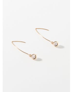 Simon's Post And Stone Long Earrings - Natural