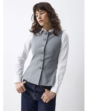 Twik Flared Tailored Vest - Grey