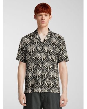 KUWALLA Deco Palm Tree Camp Shirt - Brown