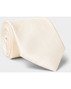 SELECTED Satiny Pure Silk Tie - Natural
