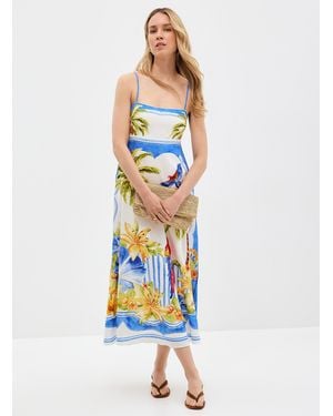 EVER NEW Bianca Tropical Paradise Midi Dress - White