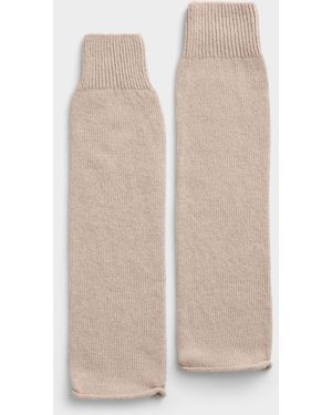Simon's Cashmere And Merino Legwarmers Exclusive Collection From Italy - Natural