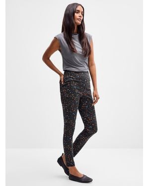Hue Floral Vine Stretch jegging - White
