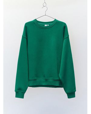 Twik Crew Neck Fleece Sweatshirt Relaxed Fit - Green